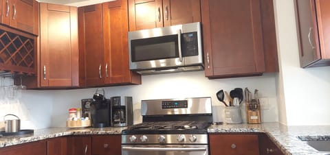 Kitchen with gas stove