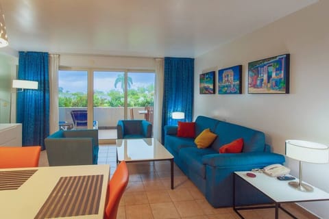 This beautifully appointed 1-bedroom condo in the heart of Maho Beach sleeps up to four guests comfortably, with a queen bed and a sleeper sofa—perfect for families or couples traveling together.