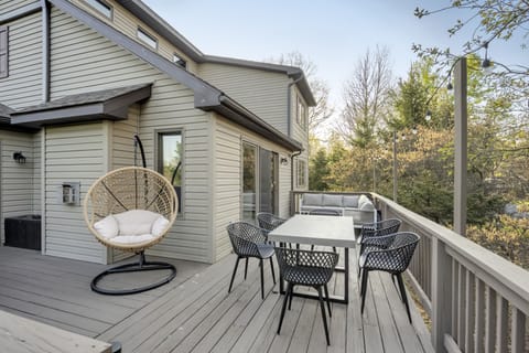 Outdoor with comfortable seating and grill