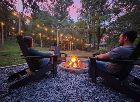 Unwind under the start by the fire pit. Firewood included.