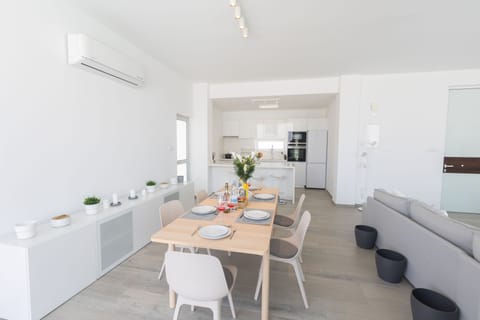 Dining Area with Table and chairs to seat 8 people