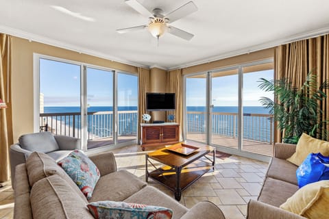 Condo, Multiple Beds, Balcony, Ocean View | Living area | TV