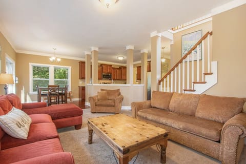 Living room is open to the kitchen