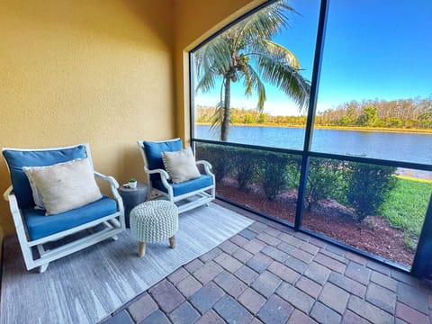 Waterfront lanai, additional seating for 2 not pictured. 