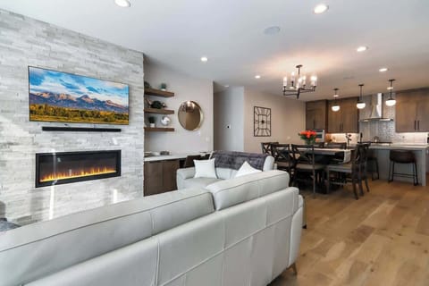 Open concept with the primary living and kitchen areas, the main suite is adjacent 