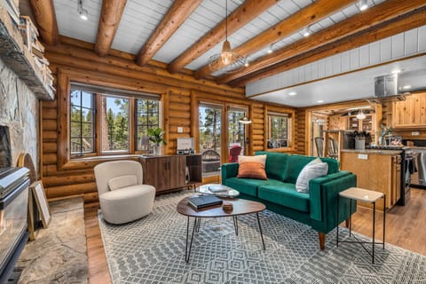 Library Space with kitchen in the back