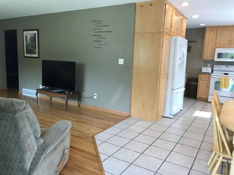 Front entry view into dining, kitchen and living room.