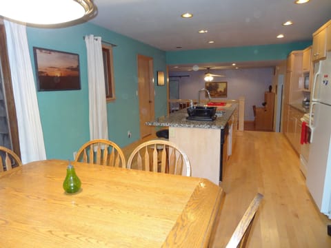 Kitchen with a view into dining room