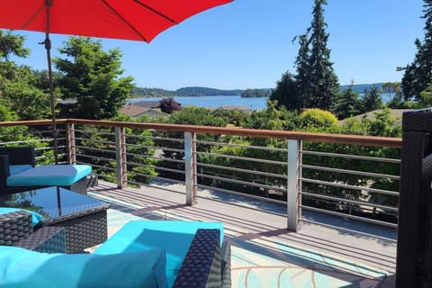 Amazing sweeping views of Skagit Bay towards Whidbey Island from the upstairs deck 