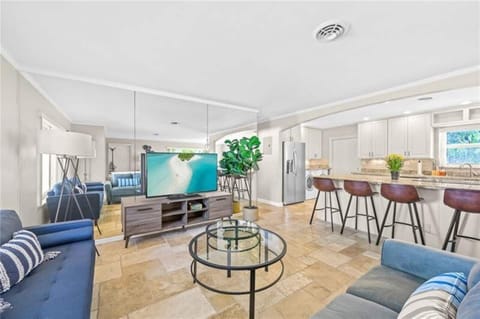 Living room area with Smart TV and WIfi.