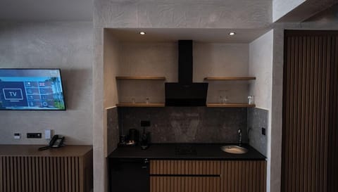 Fridge, electric kettle