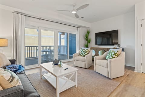 Living Area with Deck Access on Second Level