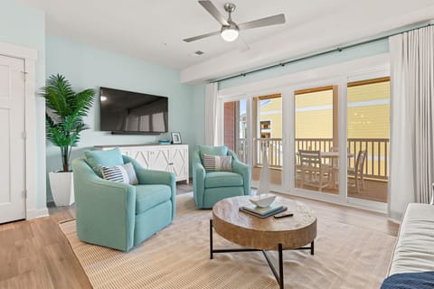 Living Area with Deck Access on Second Level