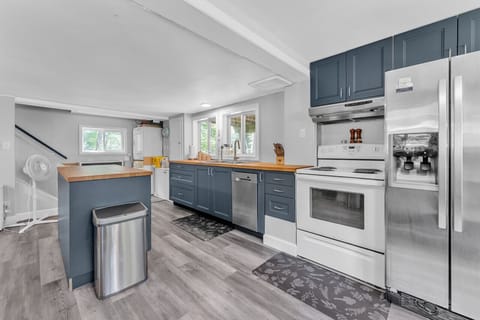 This quaint kitchen is stocked full with everything you should need to cook some yummy meals