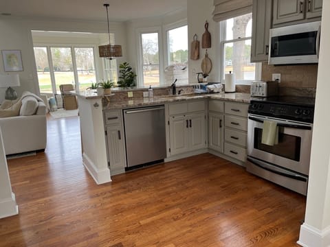 Kitchen with view of the lake