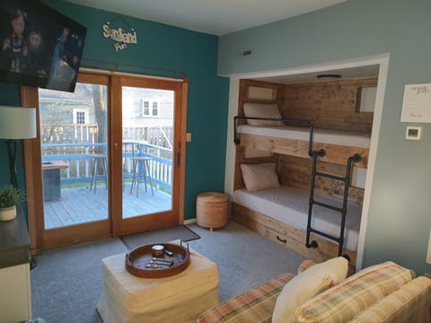 Custom Twin XL bunk bed and full size pull out couch