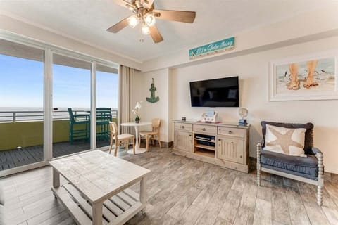 Living room with ocean front balcony