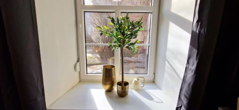 Romantic Apartment | Private kitchen | Full-size fridge, microwave, coffee/tea maker, electric kettle