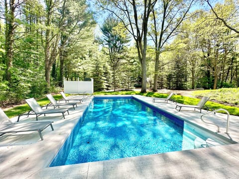 Enjoy our private heated, salt water 16x32 pool for ultimate summer vibes