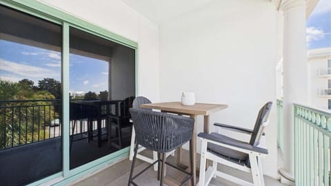 High top dining table on balcony