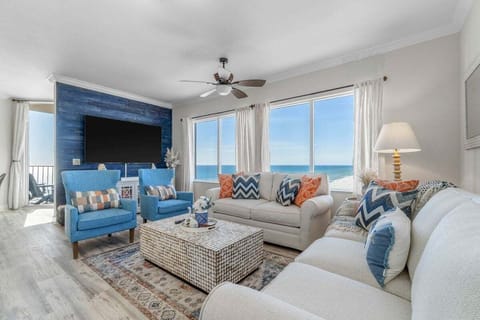 Living room with a queen sofa bed