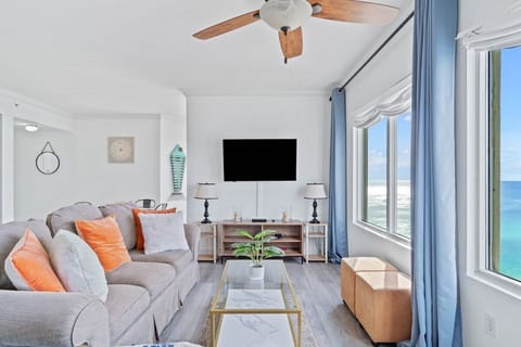 Living area with a sleeper sofa