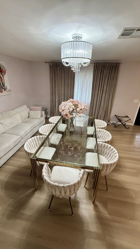 Dining area with seating for 8