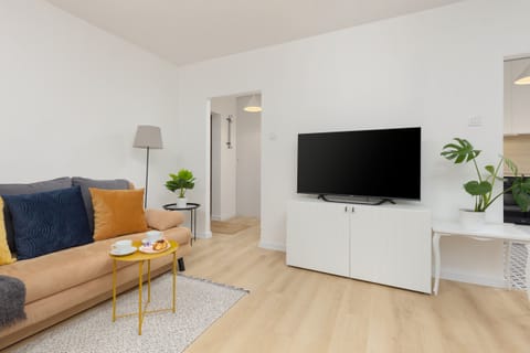 Modern TV in the apartment. 