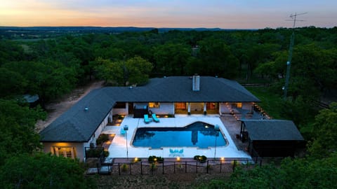 Twilight magic at our 5-acre retreat.