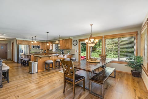 Large Dining Room Table Seats 10, with Breakfast Bar and Raised Bar Seating for additional 9