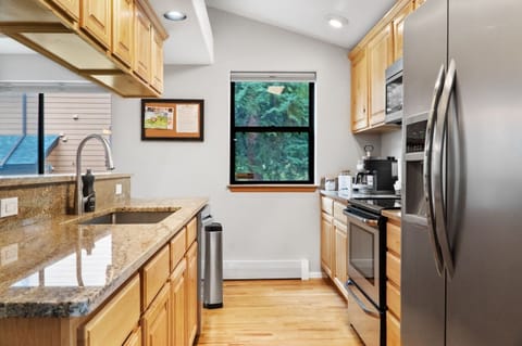 Our vacation home's fully equipped kitchen is the perfect place to prepare delicious mountain meals.