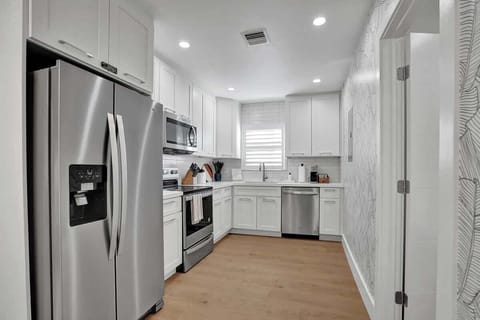 Villa 4 (2 bed/2bath unit) fully stocked kitchen.  Perfectly updated with everything you need to cook your favorite meal.  