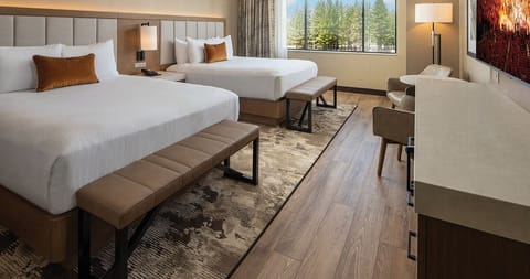 Sunset Double Queen Beds | Premium bedding, in-room safe, iron/ironing board