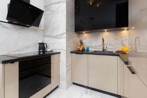 Modern, fully equipped kitchenette.