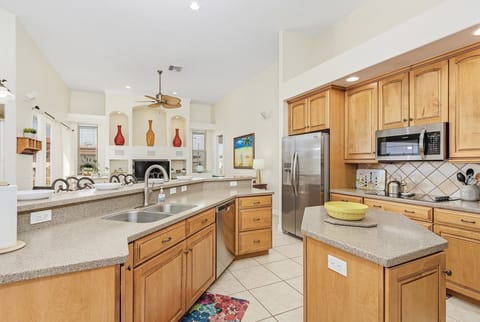 Large kitchen and island area