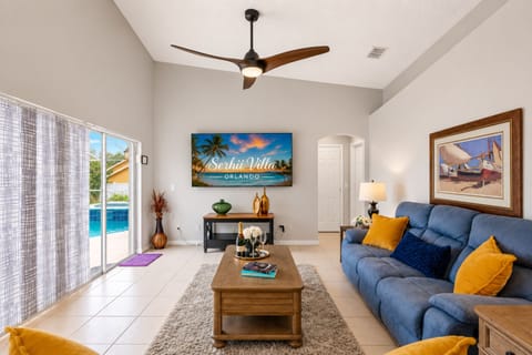 Living room with 75 inch TV - Serhii Villa Orlando