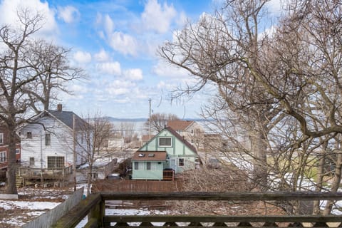 View of Muskegon lake from deck on the upper floor