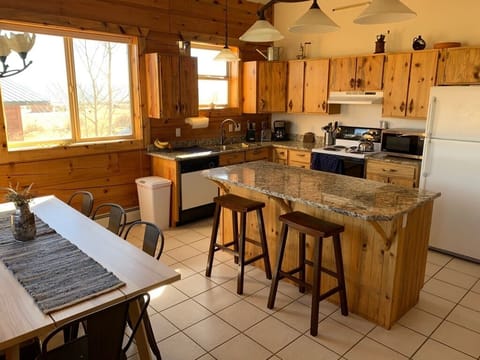 Open island kitchen and dining