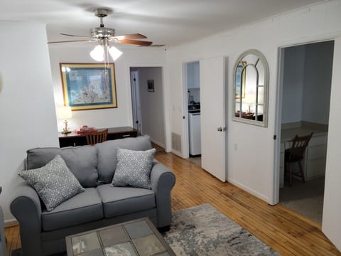 Living Room w/ office desk in the background