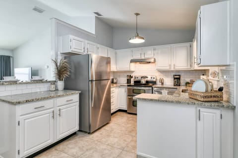 The kitchen has updated features, making cooking easy!