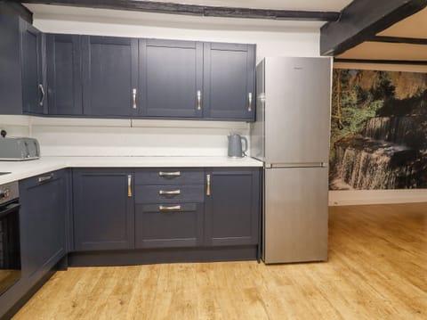 Fridge, dishwasher, electric kettle, toaster