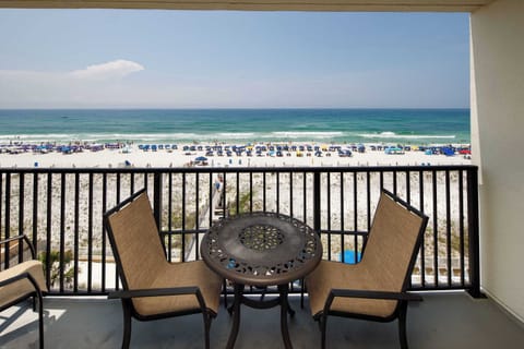 Private balcony with beach front views