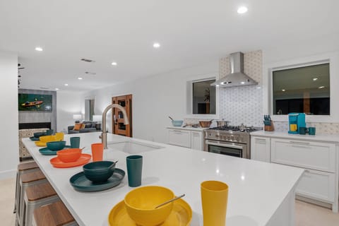 Oversized kitchen island for gathering