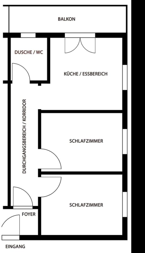 Floor plan Apartment No. 5 (2½ room apartment on the 2nd floor)