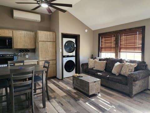 Living room, washer and drier 