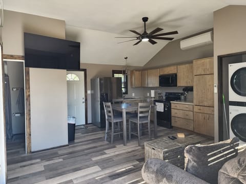 Living room and kitchen veiw.