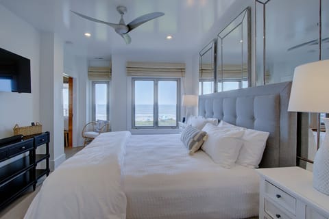 Master bedroom with King Bed, and ocean front view