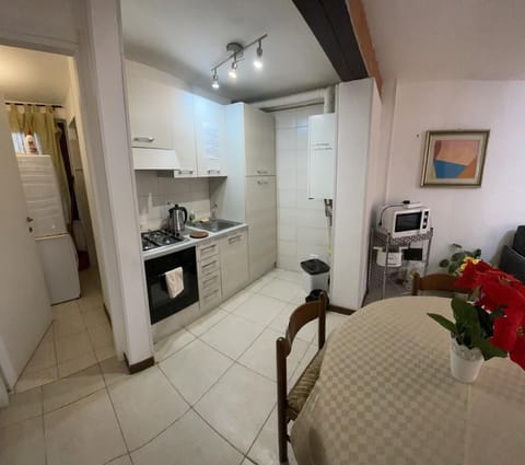 Full-size fridge, microwave, stovetop, electric kettle