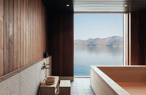 2F Private Ocean View + Hinoki Bathtub (Breakfast & Dinner for 2) | Bathroom | Separate tub and shower, deep soaking tub, hair dryer, bathrobes