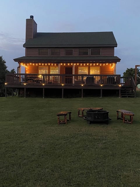 The back porch at dusk. ❤️